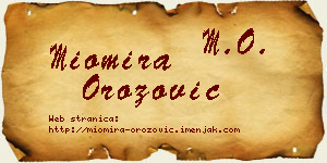Miomira Orozović vizit kartica